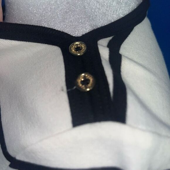 Calvin Klein white black striped top NWT medium - Picture 5 of 7